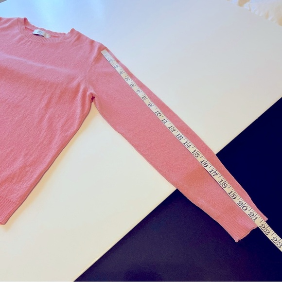 ALANIZ ruffled asymmetric pullover sweater, lightweight, pink, size M - Picture 8 of 10